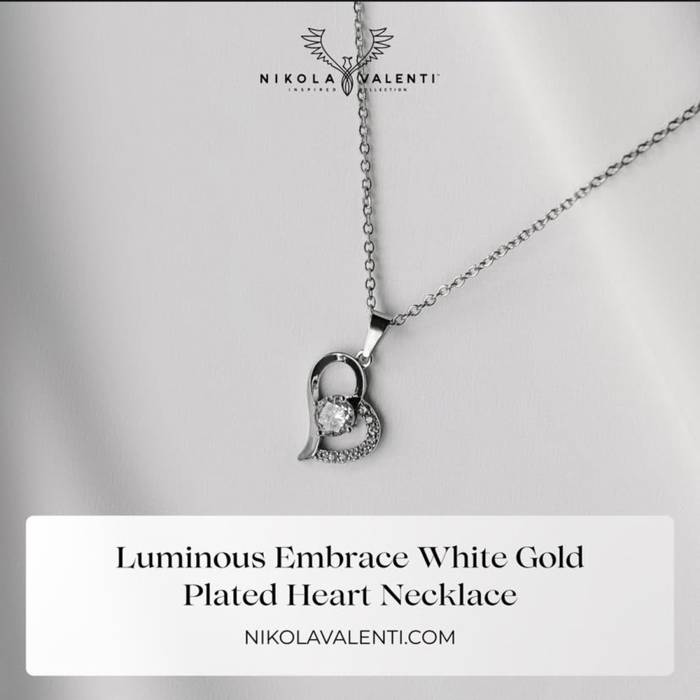Nikola Valenti NWOT white gold heart necklace